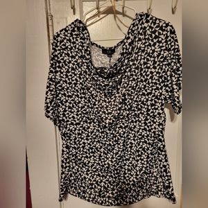 AGB women's black and white blouse
